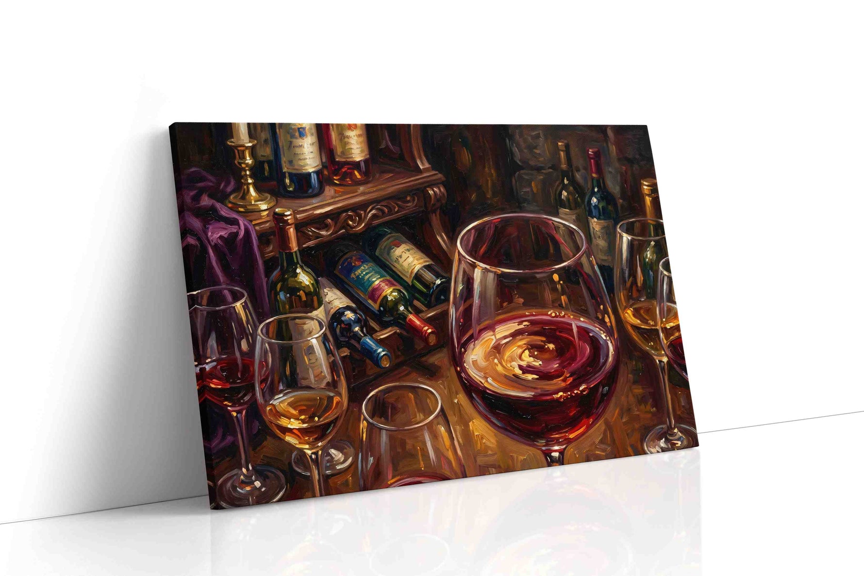 Crimson Reflections wine canvas print gallery-wrapped landscape canvas studio shot