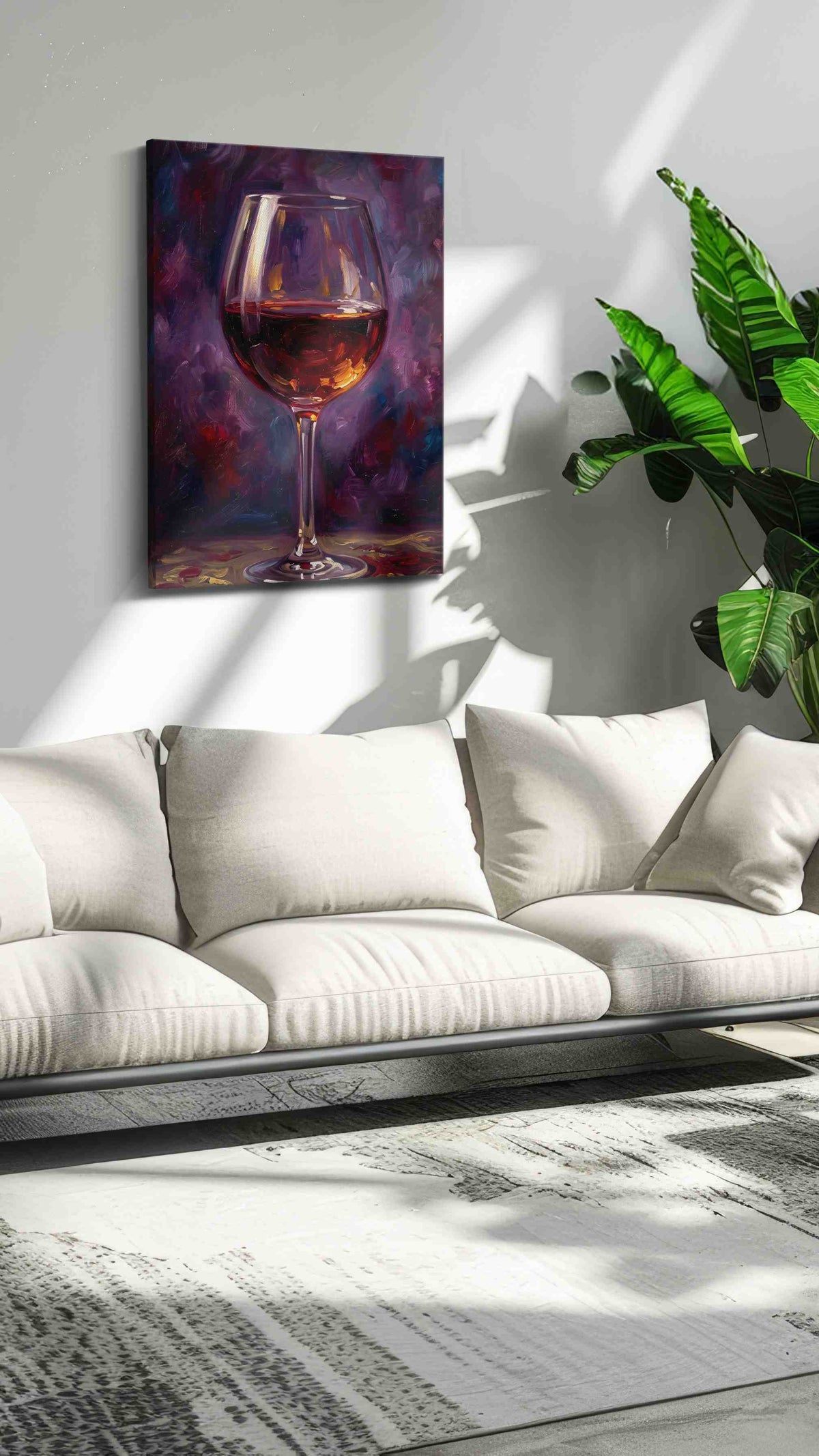 Crimson Reflections A Wine Reverie wine canvas print, hanging on wall