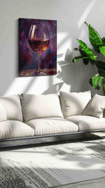 Crimson Reflections A Wine Reverie wine canvas print, hanging on wall
