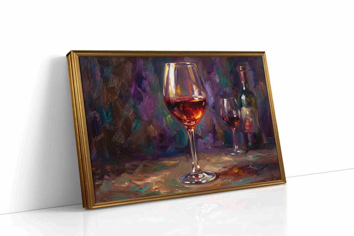 Crimson Reflections II wine canvas print gallery-wrapped landscape canvas studio shot