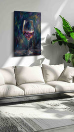 Crimson Reflections III wine canvas print, on wall, lifestyle preview