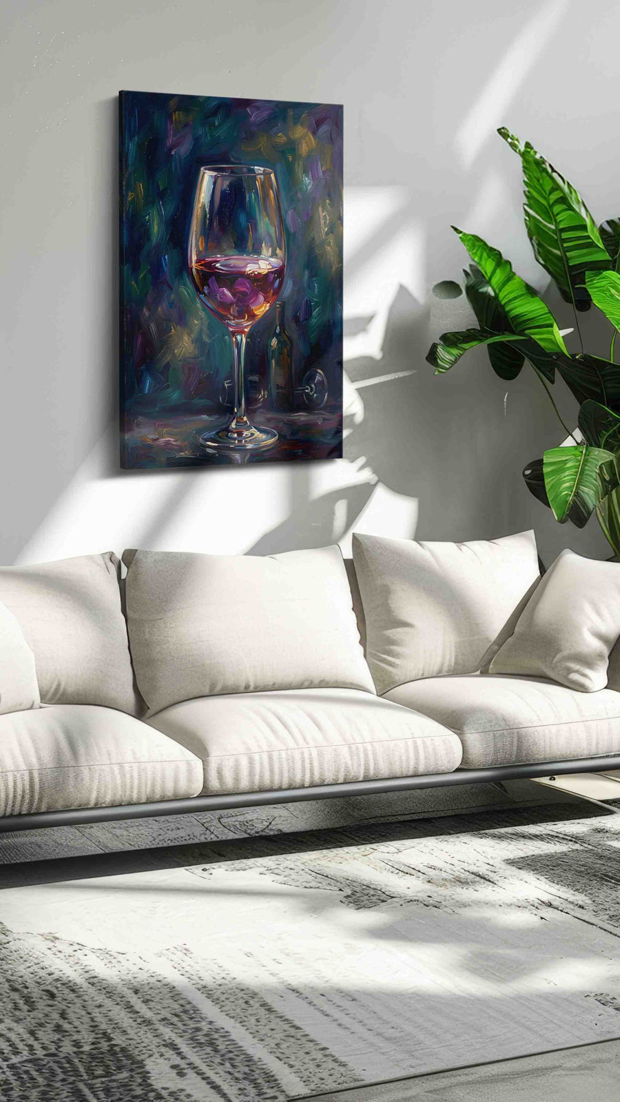 Crimson Reflections III wine canvas print, on wall, lifestyle preview