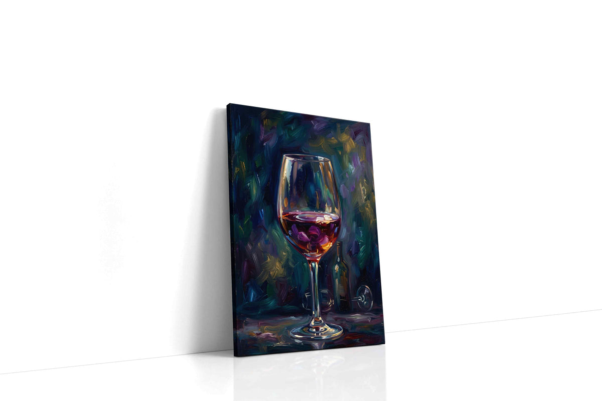 Crimson Reflections III wine canvas print gallery-wrapped portrait canvas studio shot