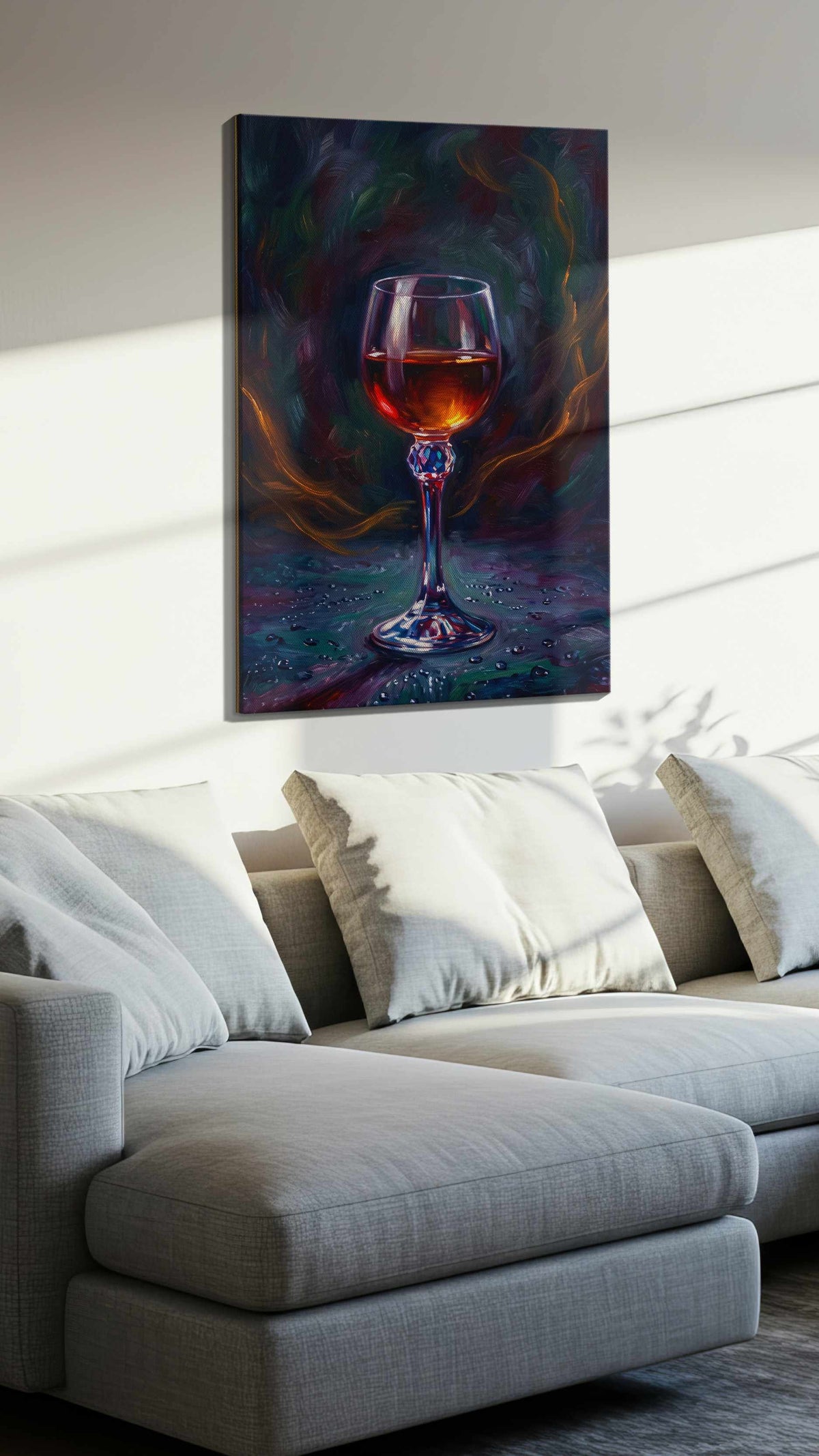 Crimson Reflections IV – wine canvas wall art, gallery-wrapped, ready to hang