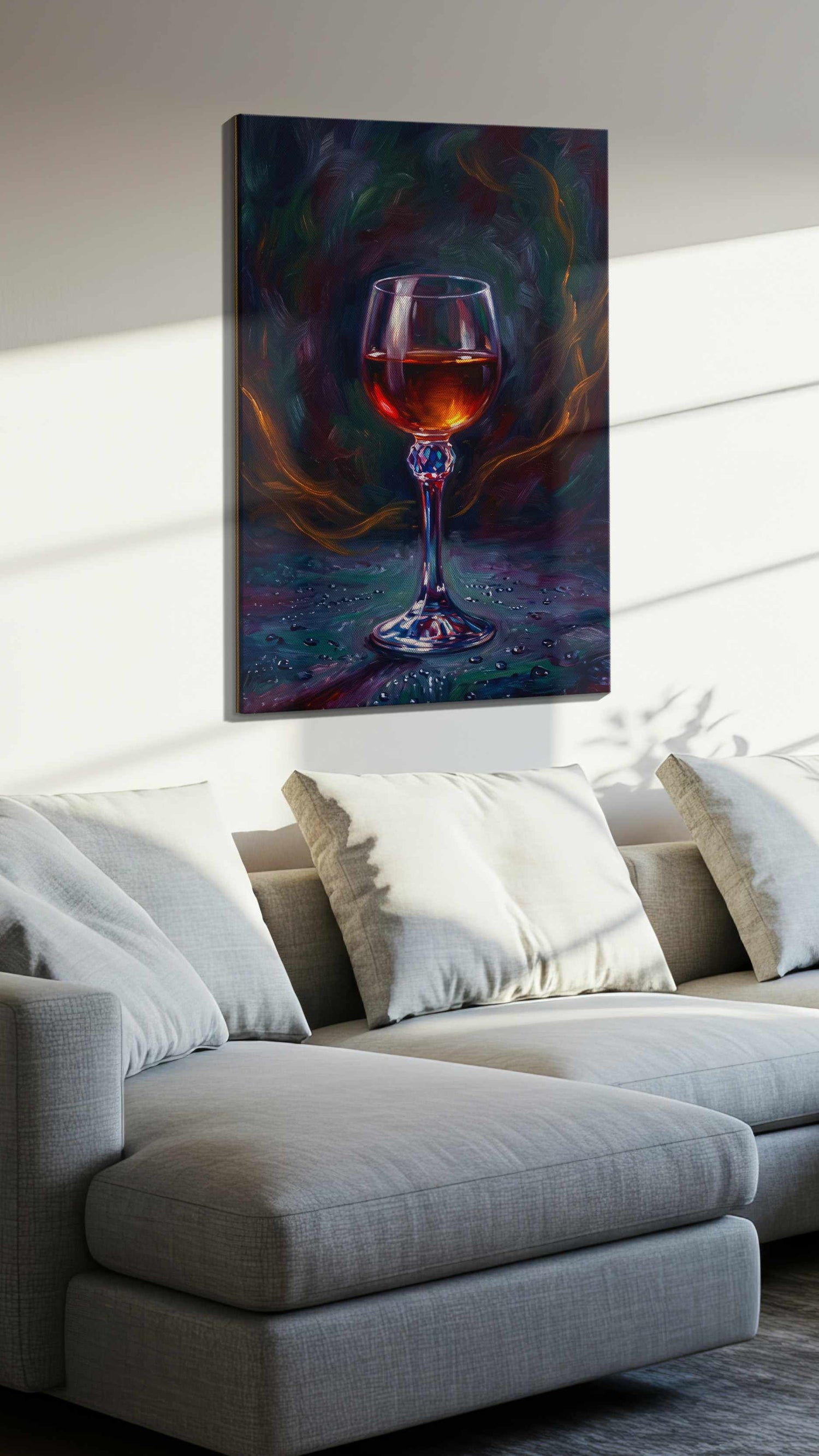 Crimson Reflections IV – wine canvas wall art, gallery-wrapped, ready to hang
