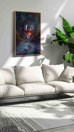 Crimson Reflections IV wine canvas print, on wall, lifestyle preview