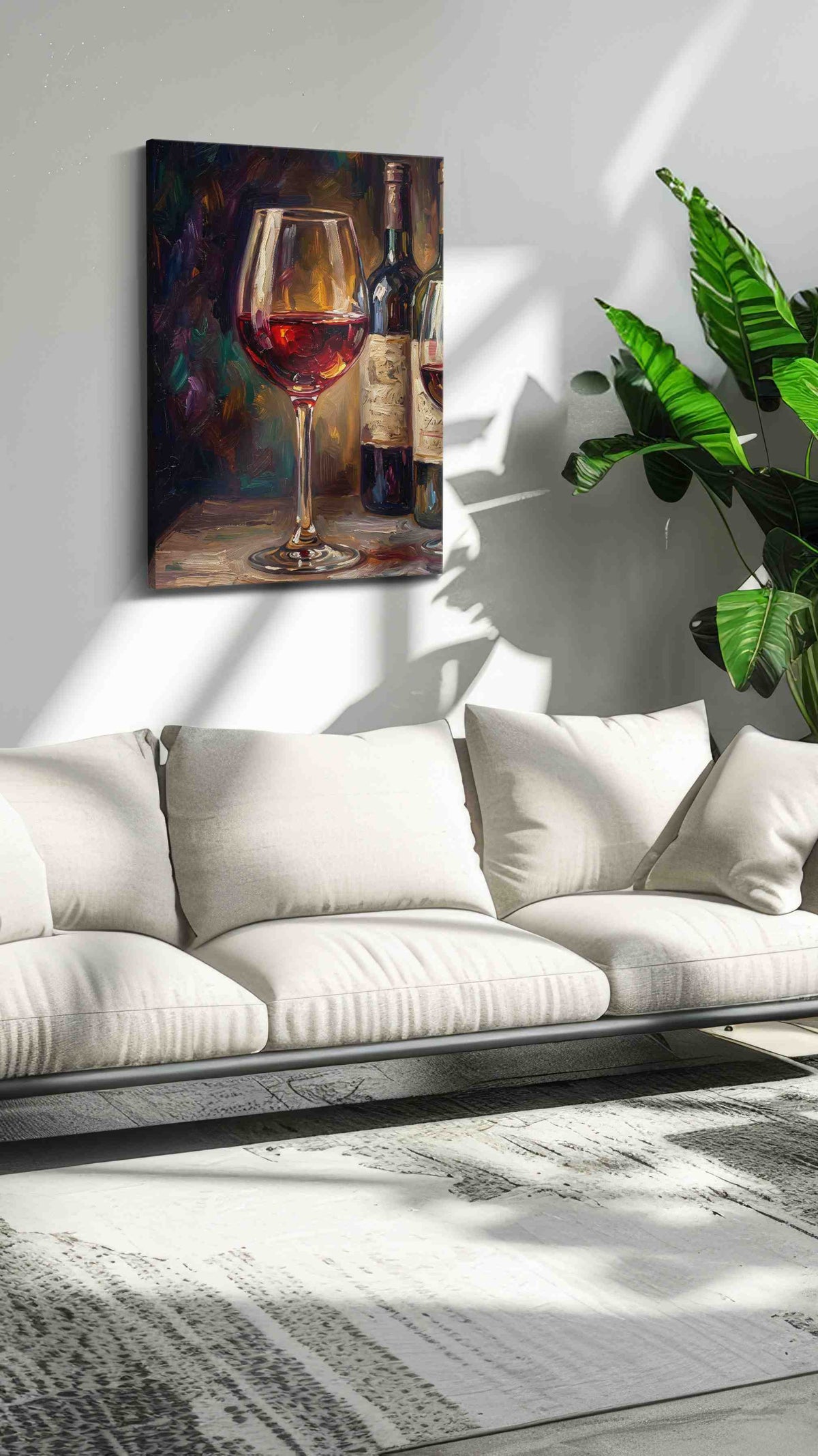 Crimson Reflections VI wine canvas print, on wall, lifestyle preview