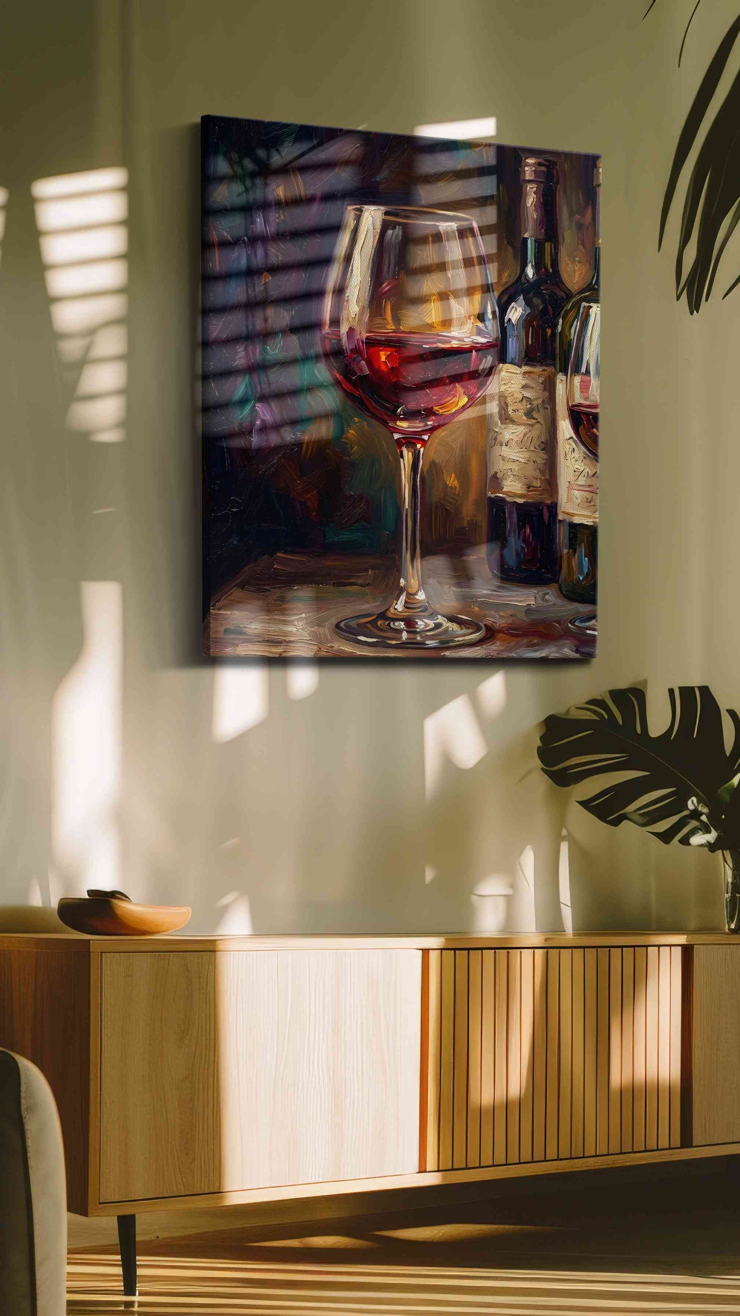 Crimson Reflections VI – wine canvas wall art, gallery-wrapped, ready to hang