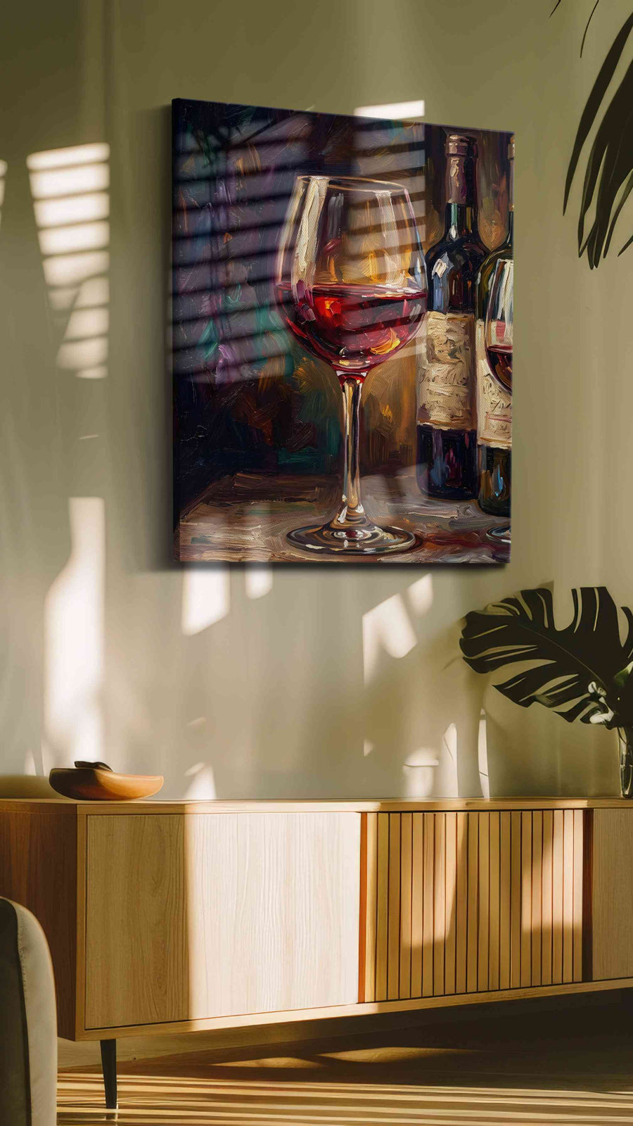 Crimson Reflections VI – wine canvas wall art, gallery-wrapped, ready to hang