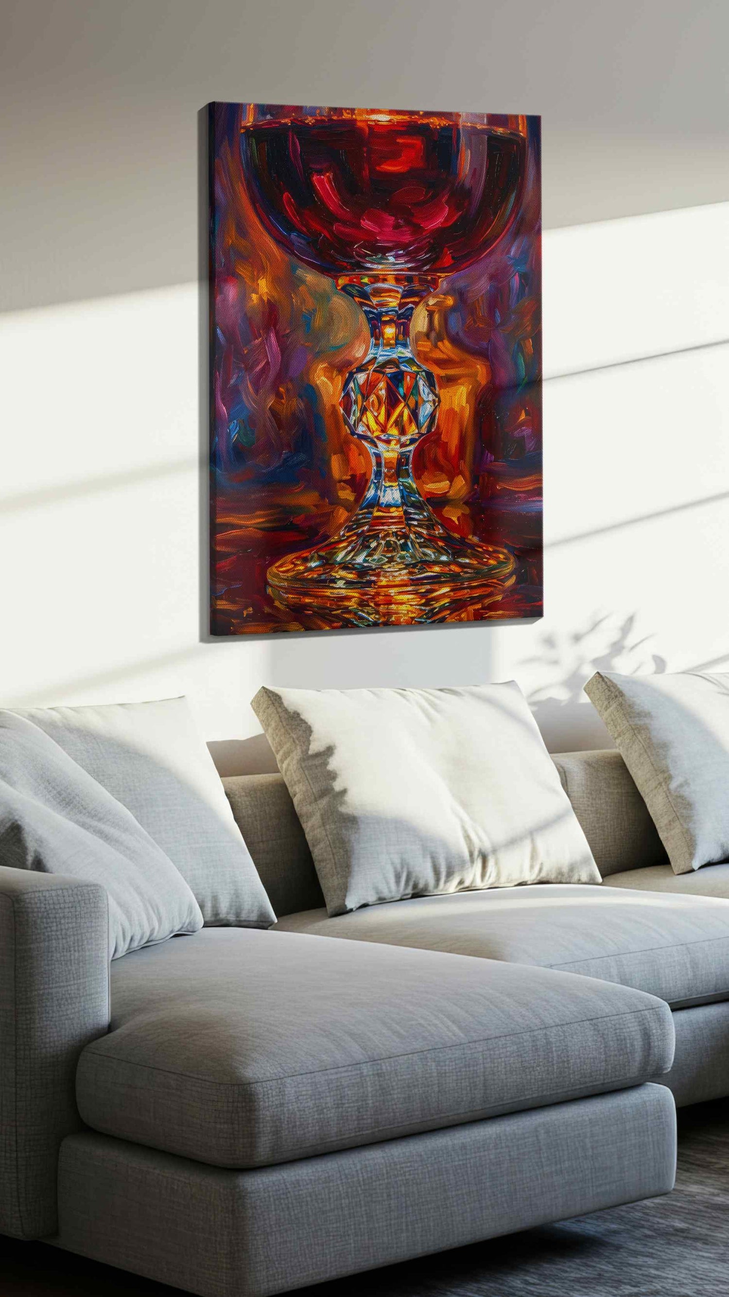 Crimson Reflections VII – wine canvas wall art, gallery-wrapped, ready to hang