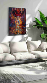 Crimson Reflections VII wine canvas print, on wall, lifestyle preview