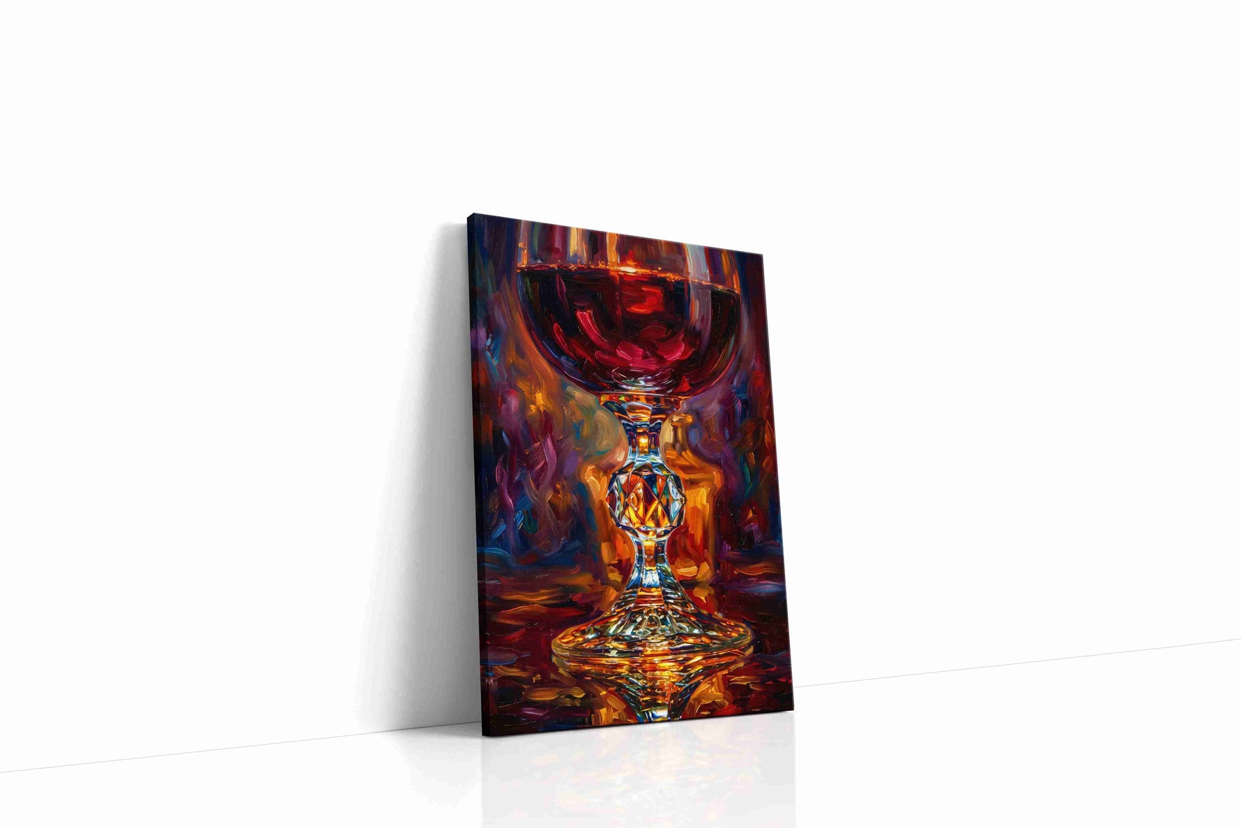 Crimson Reflections VII wine canvas print gallery-wrapped portrait canvas studio shot
