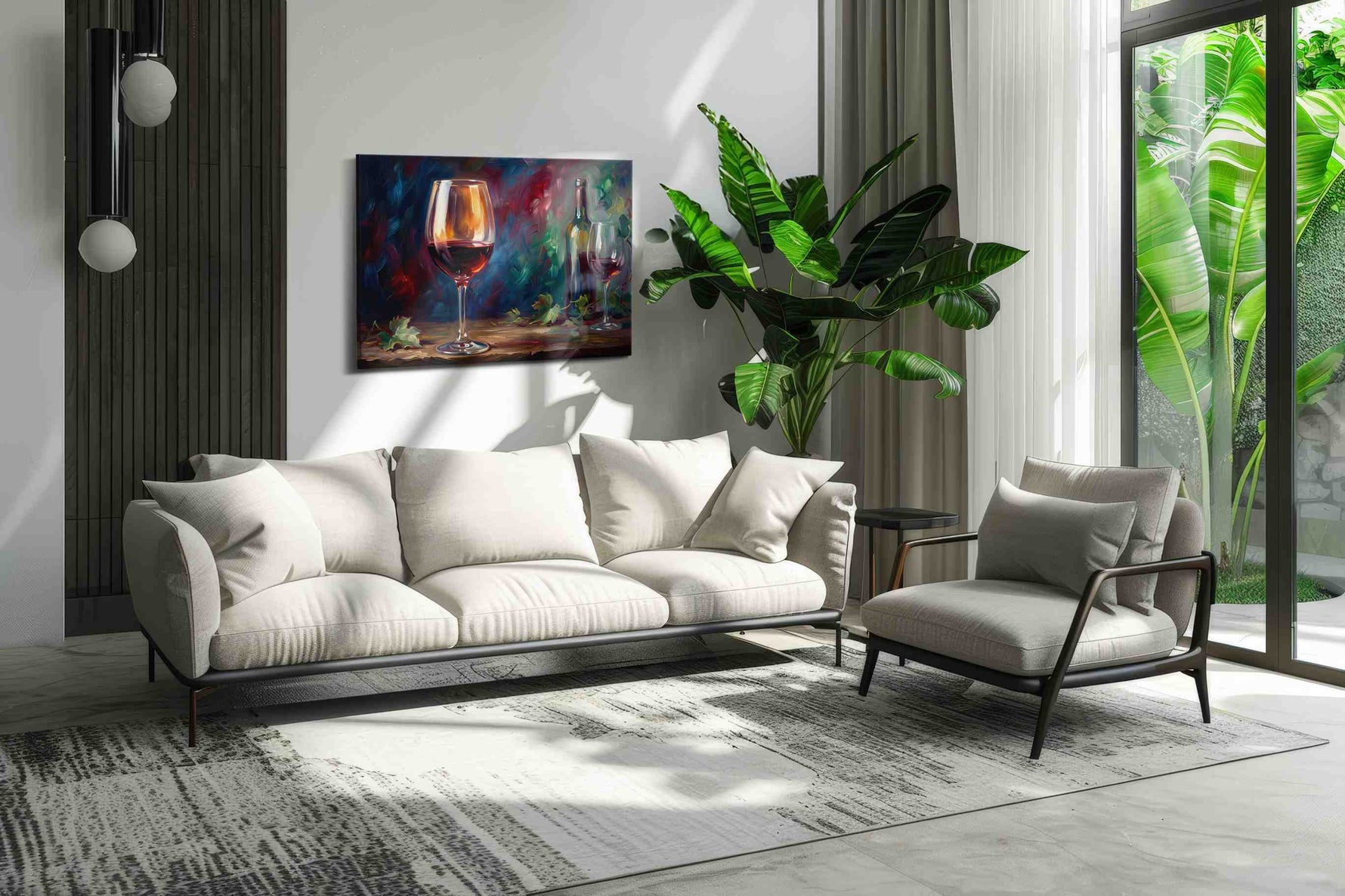 Crimson Reflections of the Vine wine canvas print in a hung canvas mockup