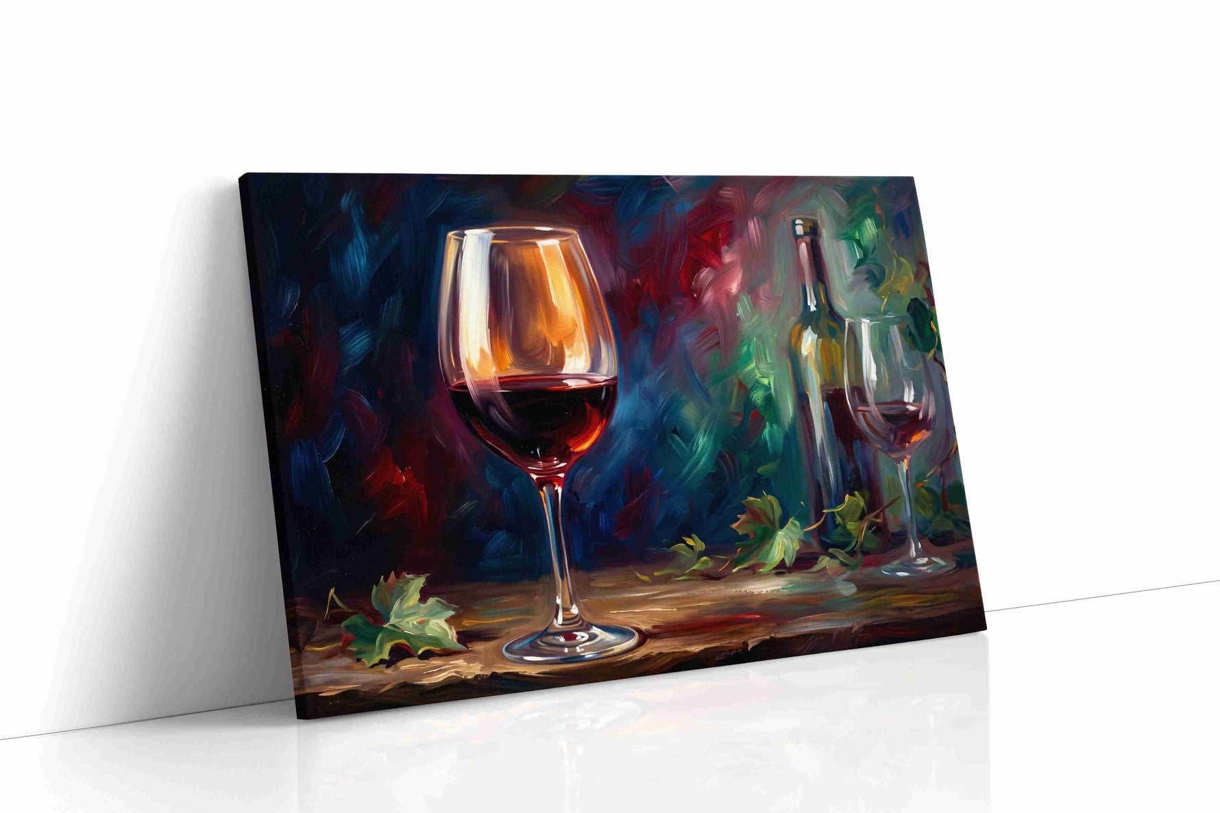 Crimson Reflections of the Vine wine canvas print gallery-wrapped landscape canvas studio shot