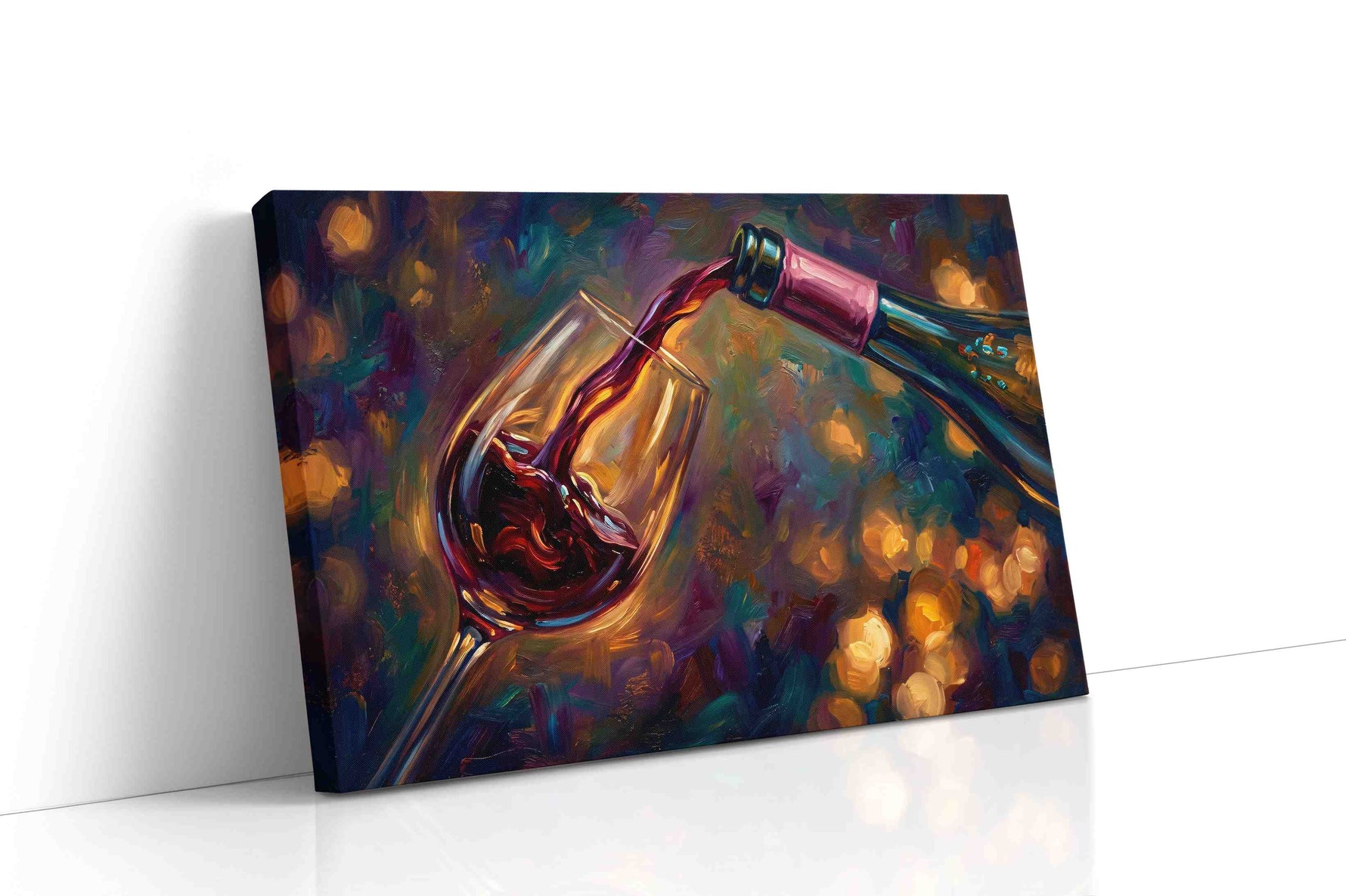Crimson Whirl of Elegance wine canvas print gallery-wrapped landscape canvas studio shot