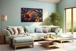 Crimson Whirl of Elegance wine canvas print, hanging on wall
