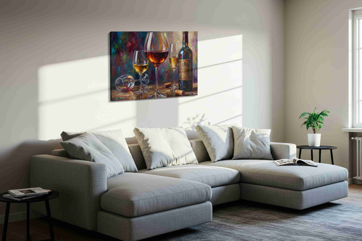 Elegance in Every Drop – wine canvas wall art, gallery-wrapped, ready to hang
