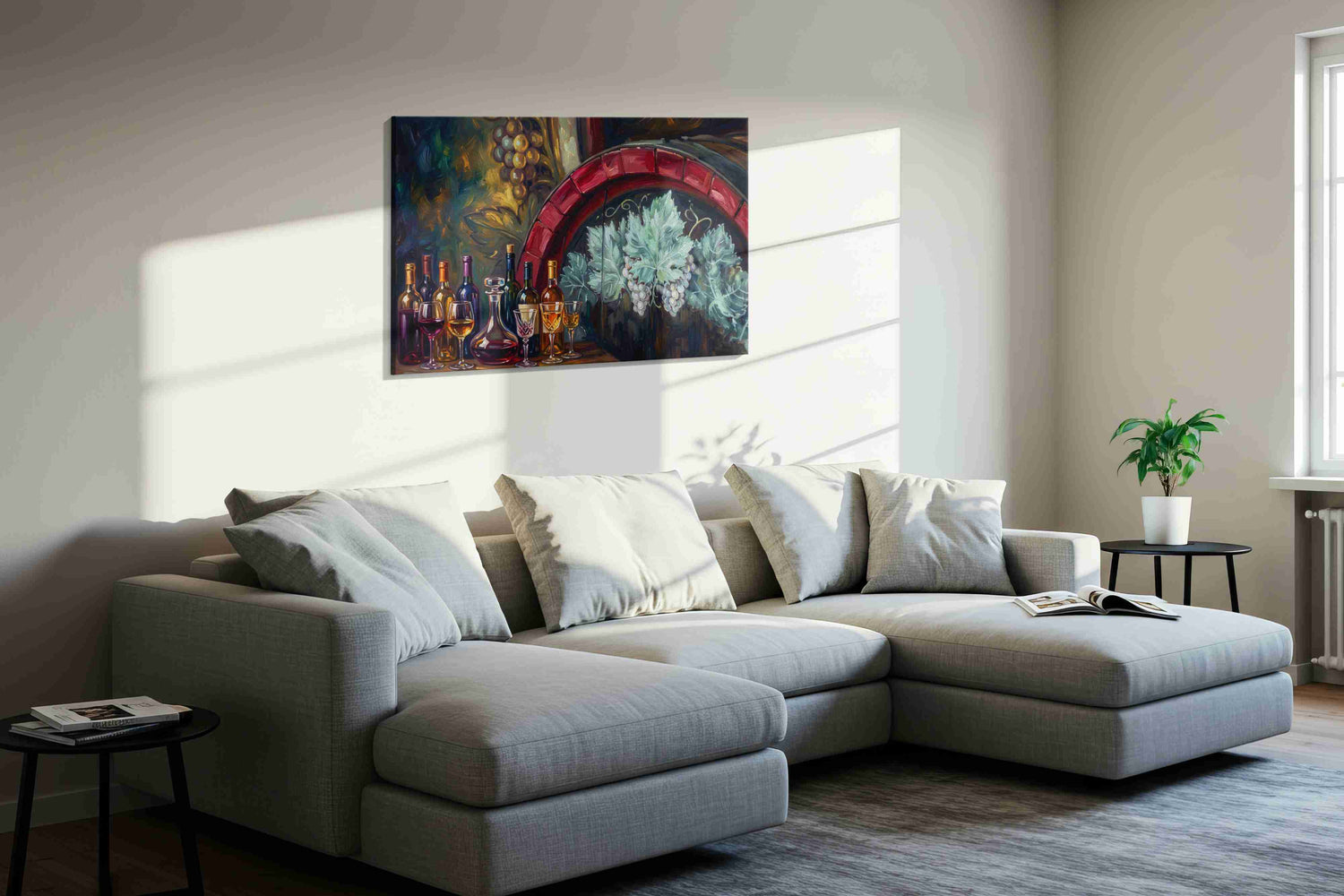 Eternal Vineyard Symphony – wine canvas wall art, gallery-wrapped, ready to hang