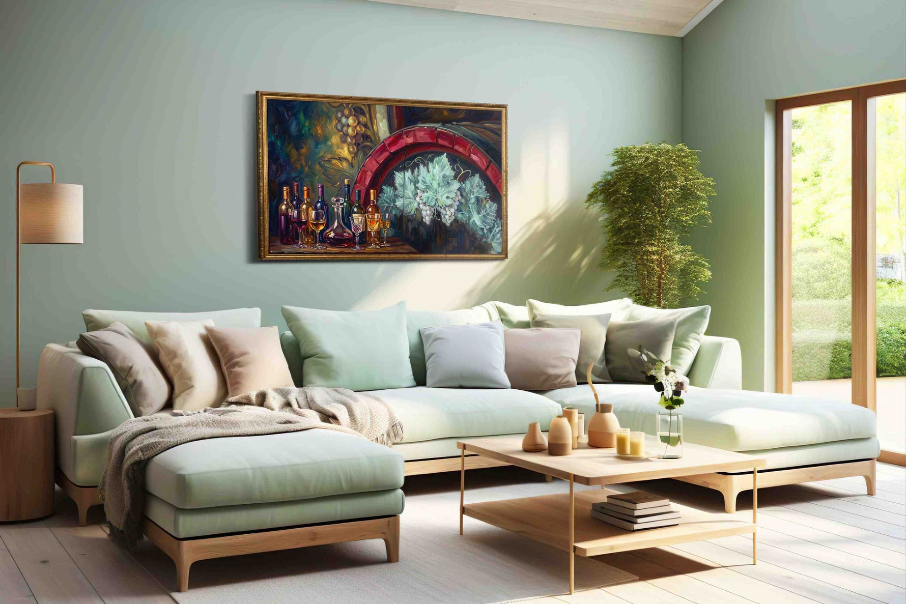 Eternal Vineyard Symphony wine canvas print, hanging on wall