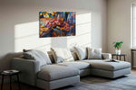 Euphoria in Every Sip wine canvas print, displayed in a living room