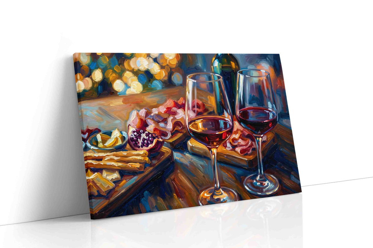 Euphoria in Every Sip wine canvas print gallery-wrapped landscape canvas studio shot