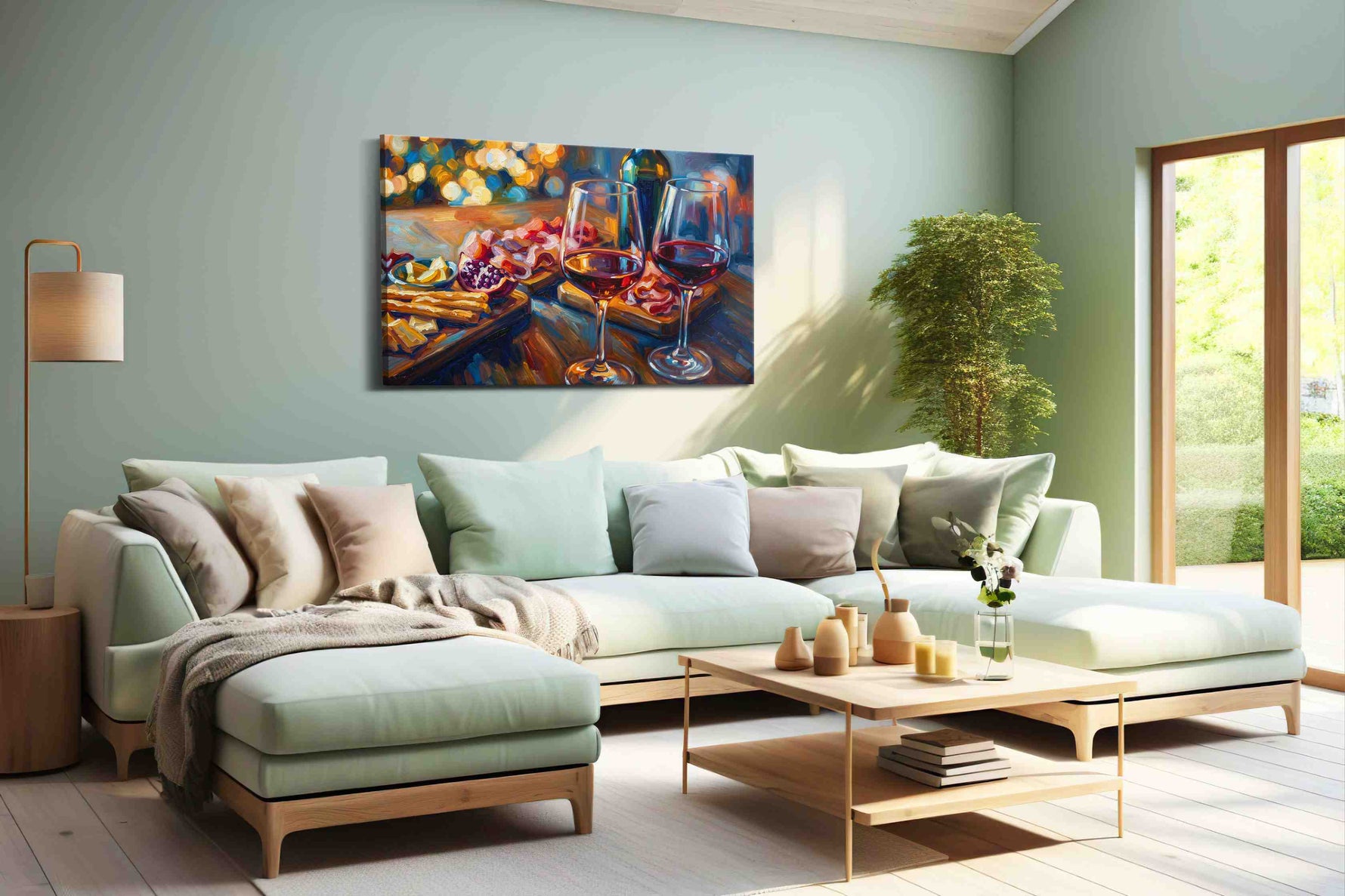 Euphoria in Every Sip wine canvas print, hanging on wall