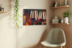 Euphoria in Glass wine canvas print, displayed in a living room