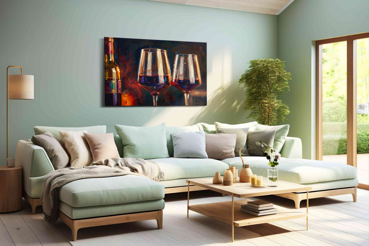 Euphoria in Glass wine canvas print, hanging on wall