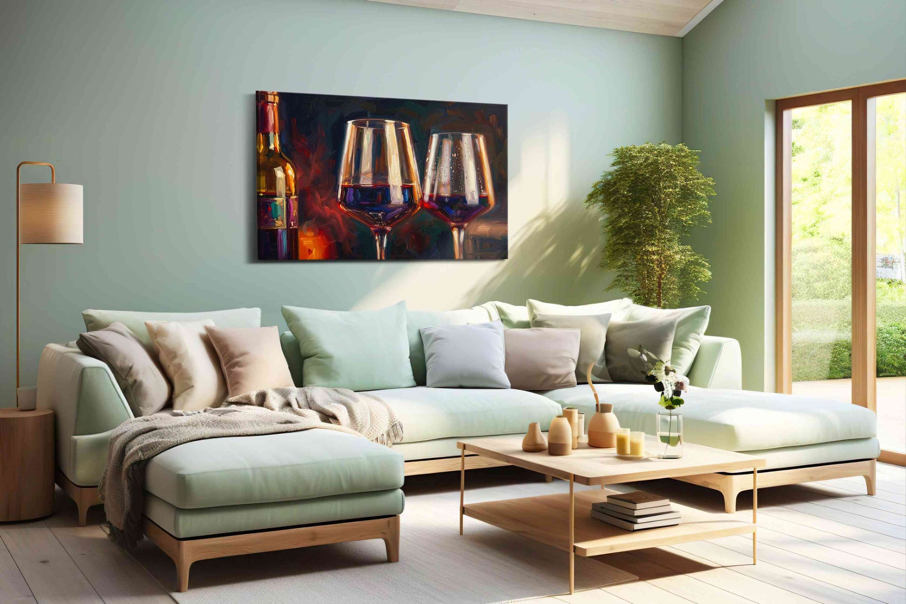 Euphoria in Glass wine canvas print, hanging on wall