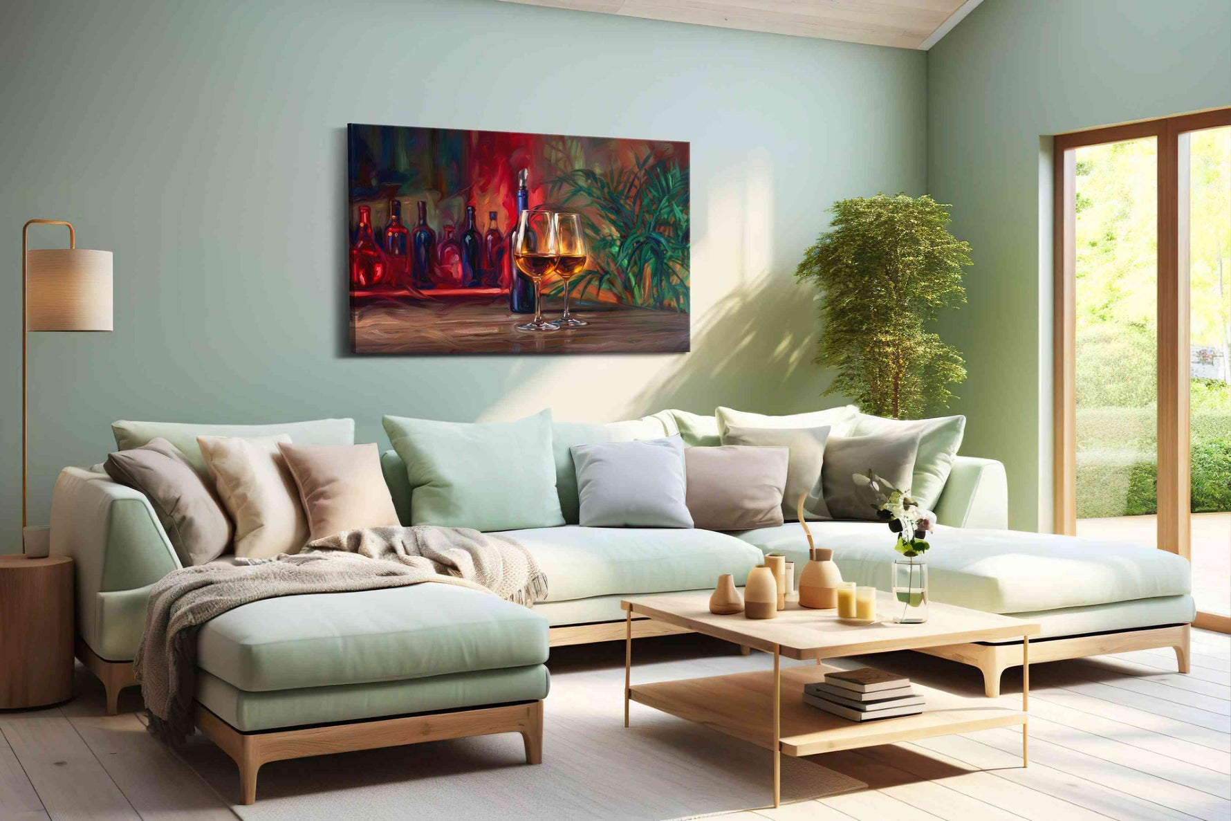 Euphoria in a Glass wine canvas print, hanging on wall