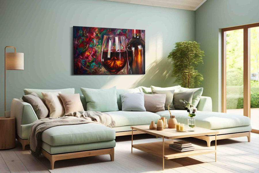 Euphoria in a Glass II wine canvas print, hanging on wall