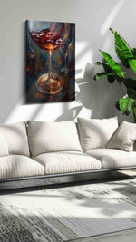 Euphoria in a Glass III wine canvas print in a modern interior mockup