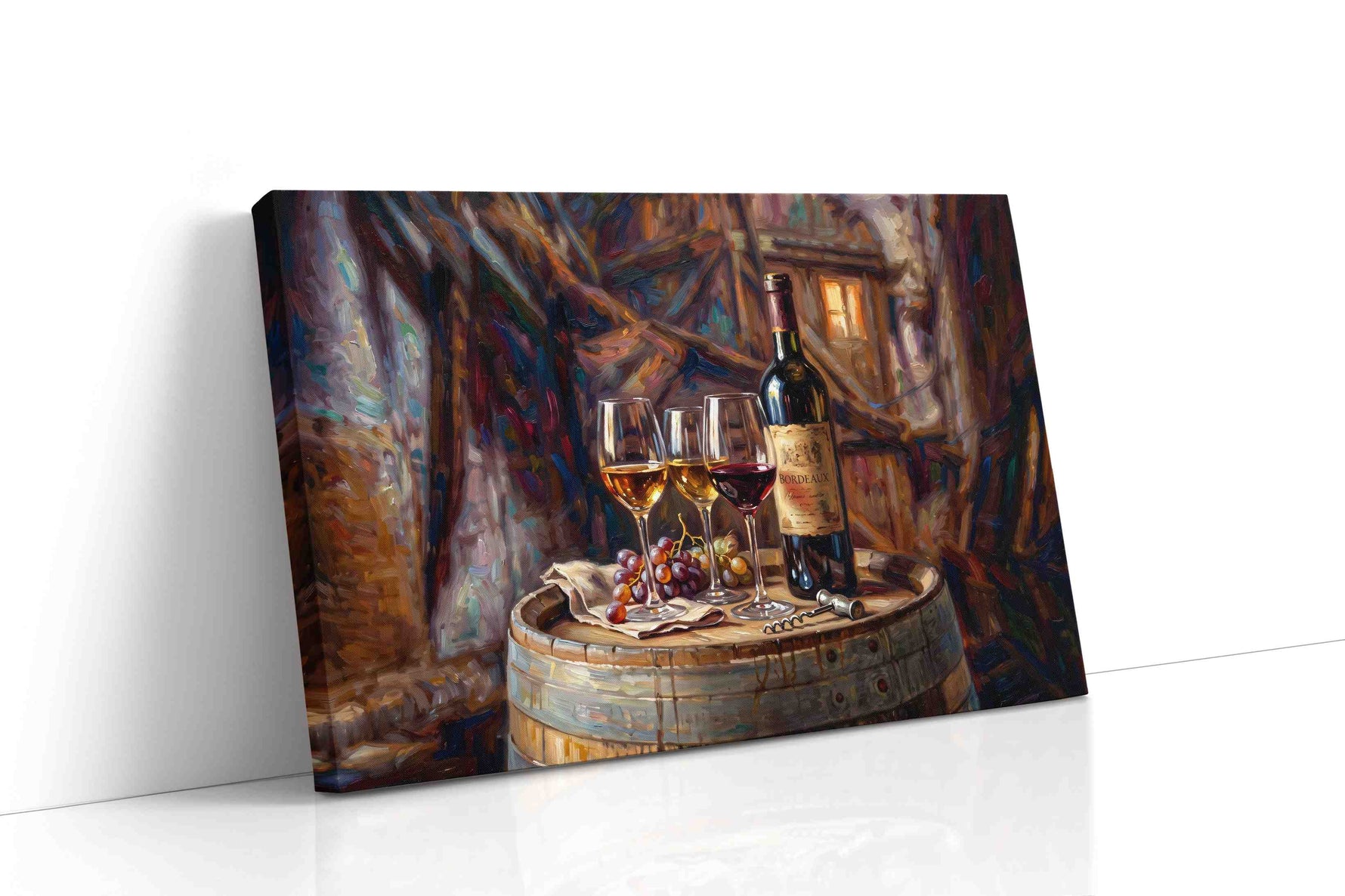 Evening in Bordeaux wine canvas print gallery-wrapped landscape canvas studio shot