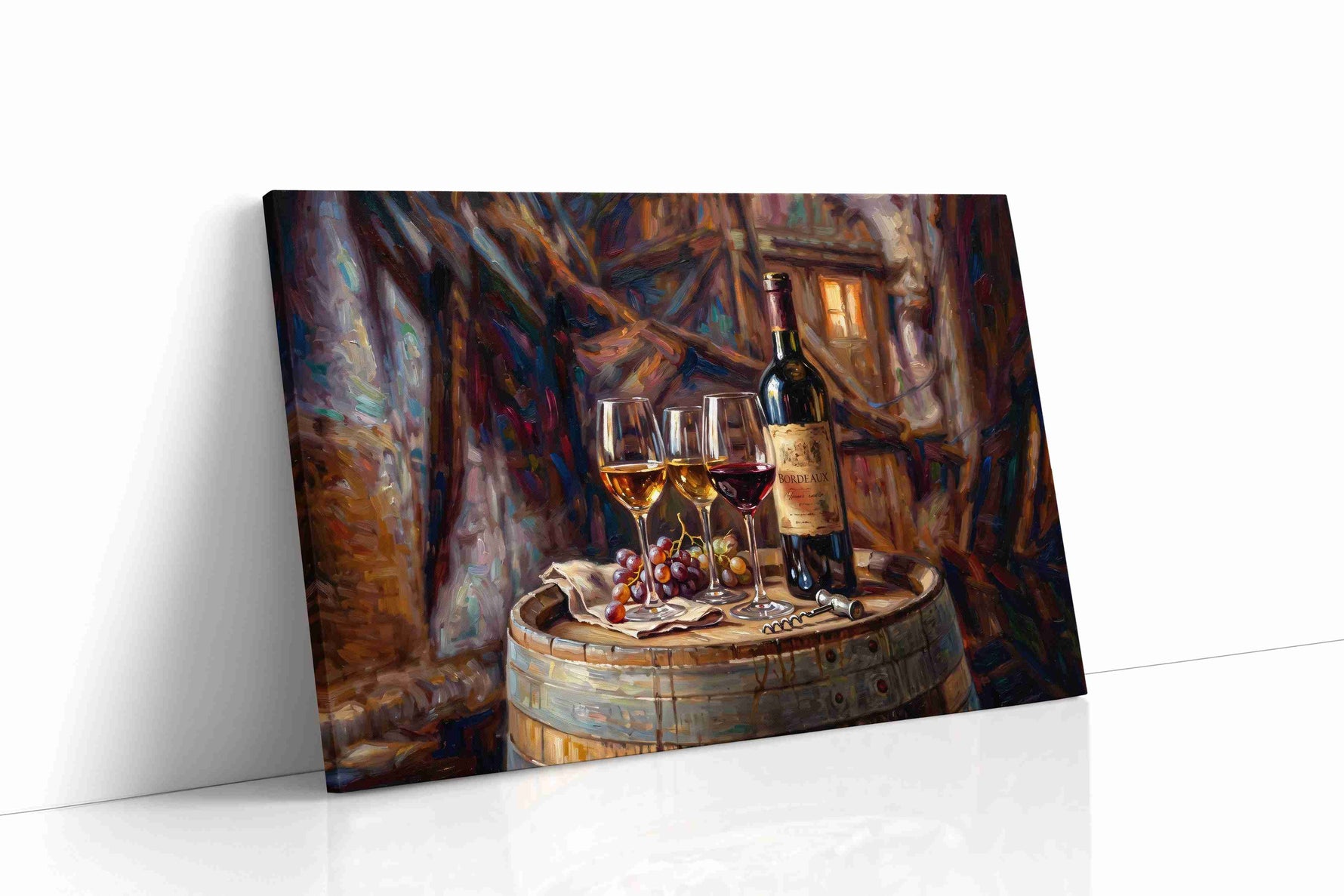 Evening in Bordeaux wine canvas print, gallery-wrapped, ready to hang