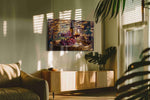 Harvest of Crimson Vines wine canvas print, on wall, lifestyle preview