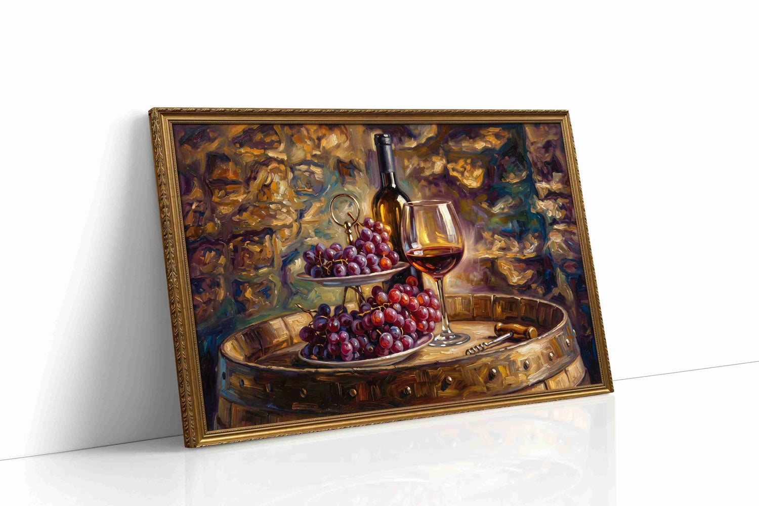 Harvest of Crimson Vines wine canvas print, gallery-wrapped, ready to hang