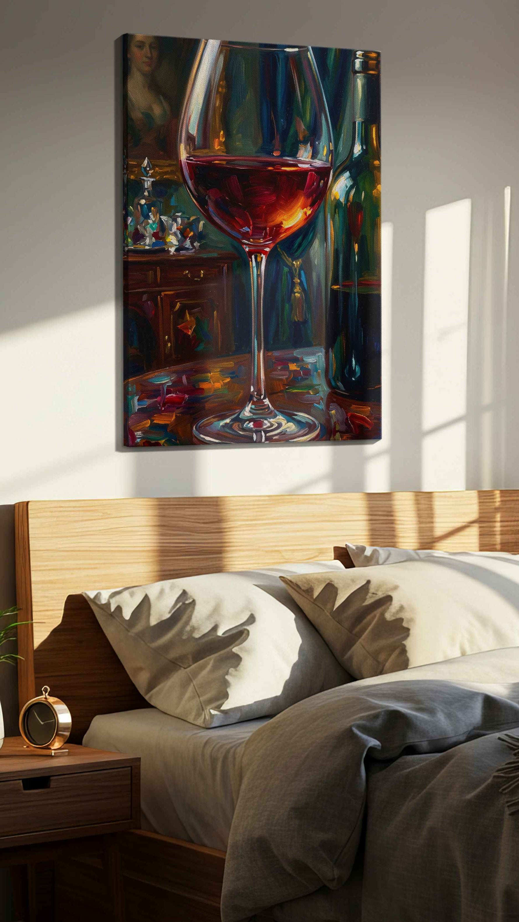 Reflections in Red – wine canvas wall art, gallery-wrapped, ready to hang