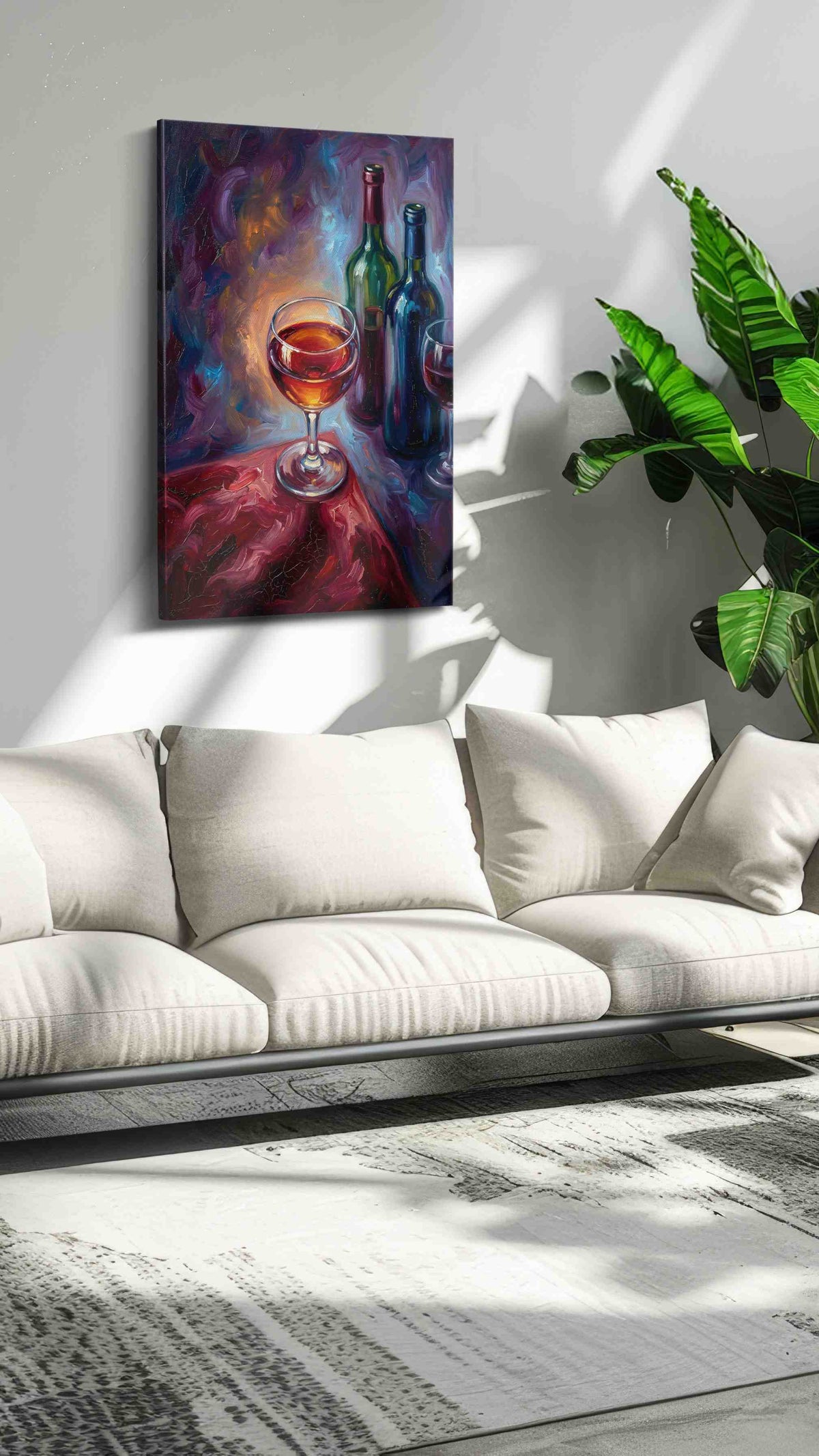 Symphony of Reds wine canvas print, on wall, lifestyle preview