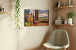 Tuscan Vineyard Reflections wine canvas print, hanging on wall — view 4
