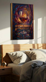 Velvet Sip Under Candlelight – wine canvas wall art, gallery-wrapped, ready to hang