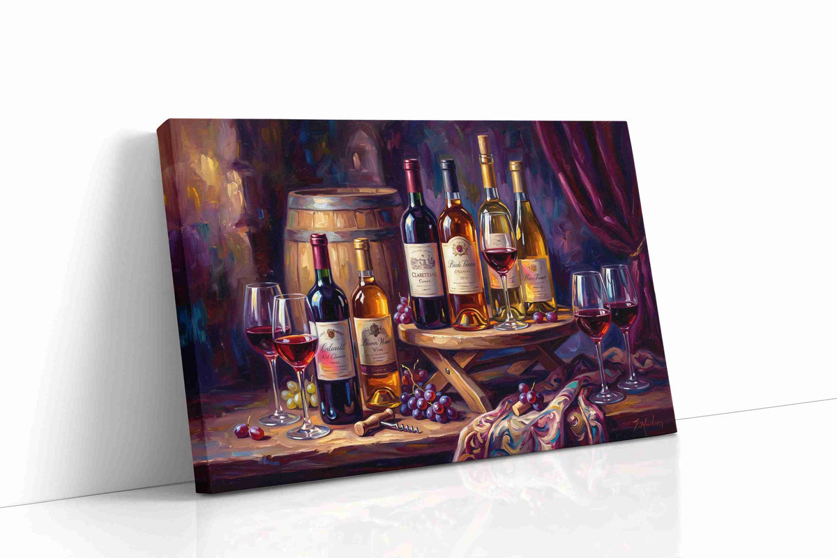 Vibrant Viniculture Symphony wine canvas print gallery-wrapped landscape canvas studio shot