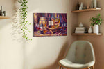 Vibrant Viniculture Symphony wine canvas print, hanging on wall — view 3