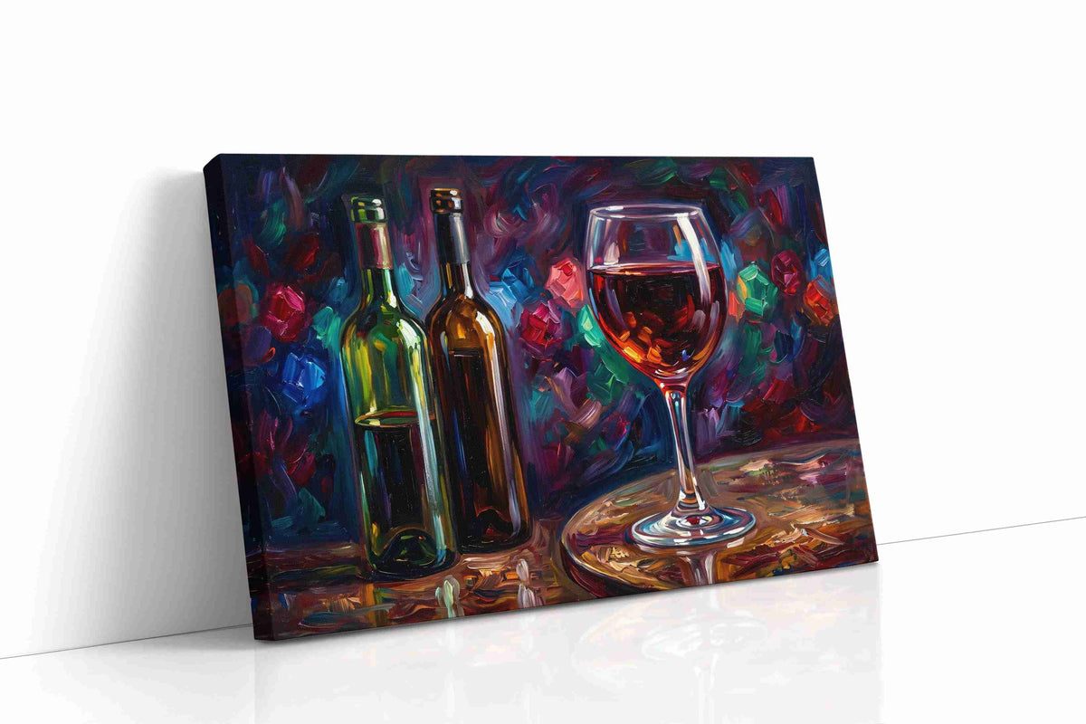 Vibrant Vino Vibes wine canvas print gallery-wrapped landscape canvas studio shot