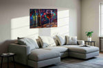 Vibrant Vino Vibes wine canvas print in a living room scene