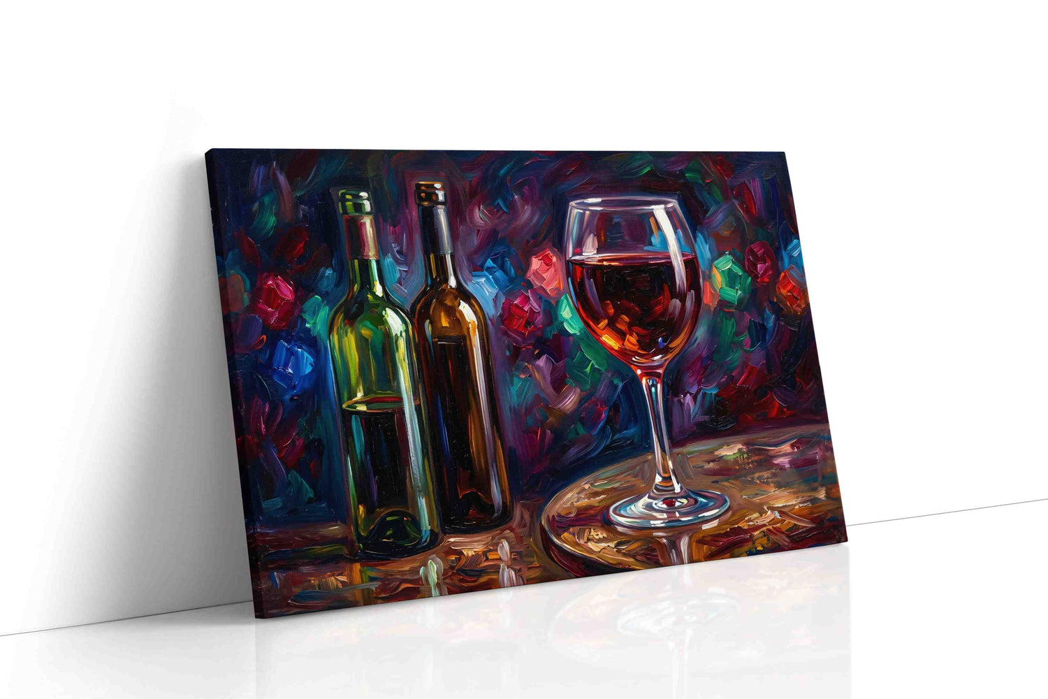 Vibrant Vino Vibes wine canvas print, gallery-wrapped, ready to hang
