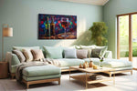 Vibrant Vino Vibes wine canvas print, hanging on wall