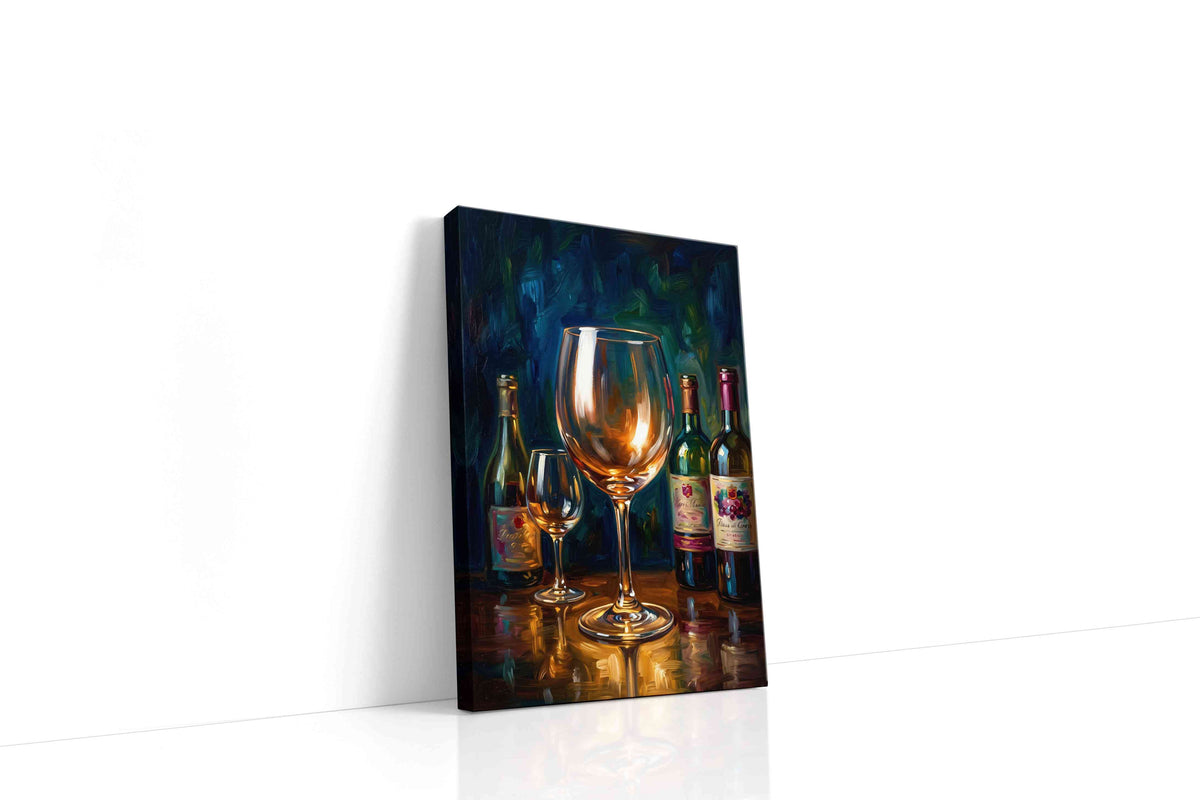 Vibrant Vintage Reflections wine canvas print gallery-wrapped portrait canvas studio shot