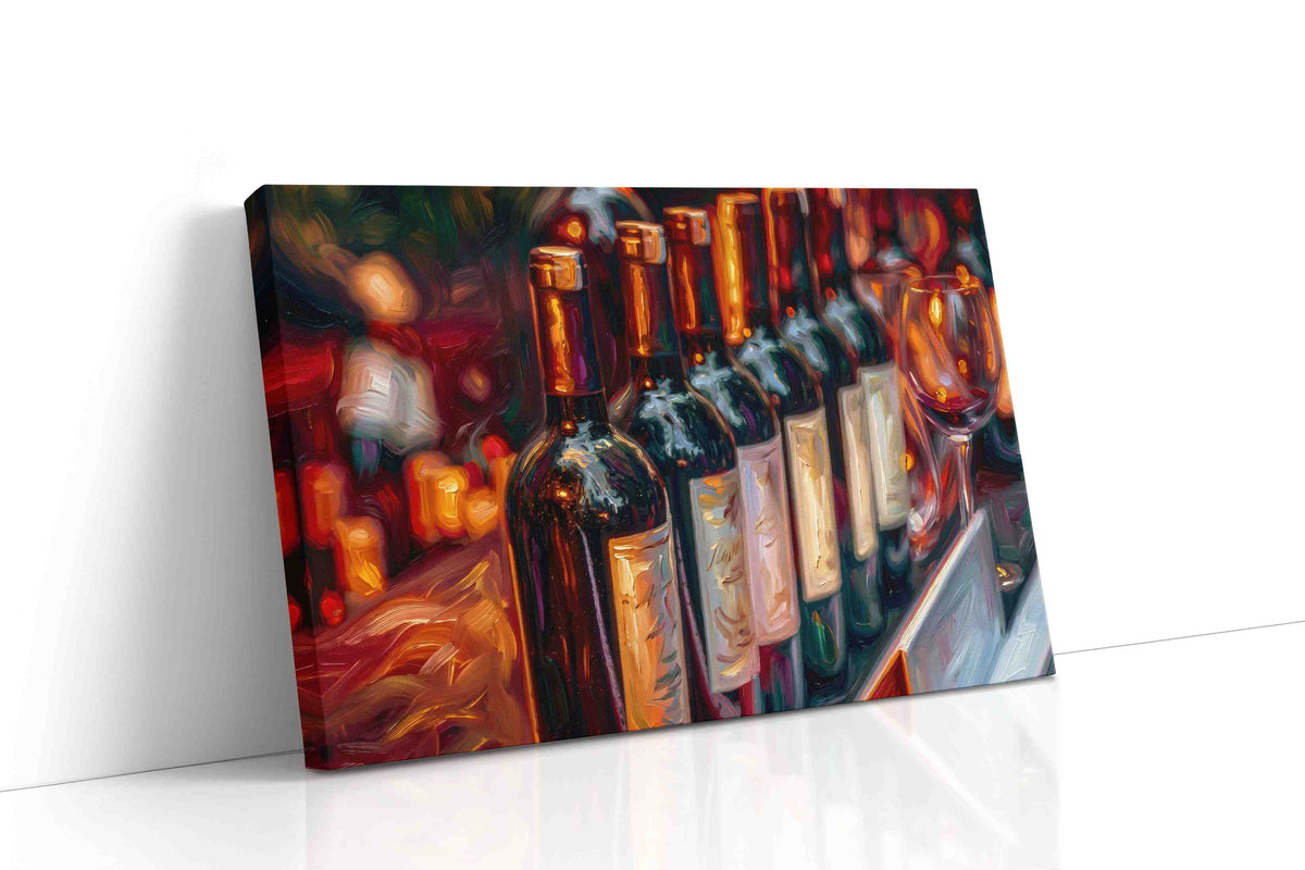 Vibrant Vintages at Sunset wine canvas print gallery-wrapped landscape canvas studio shot