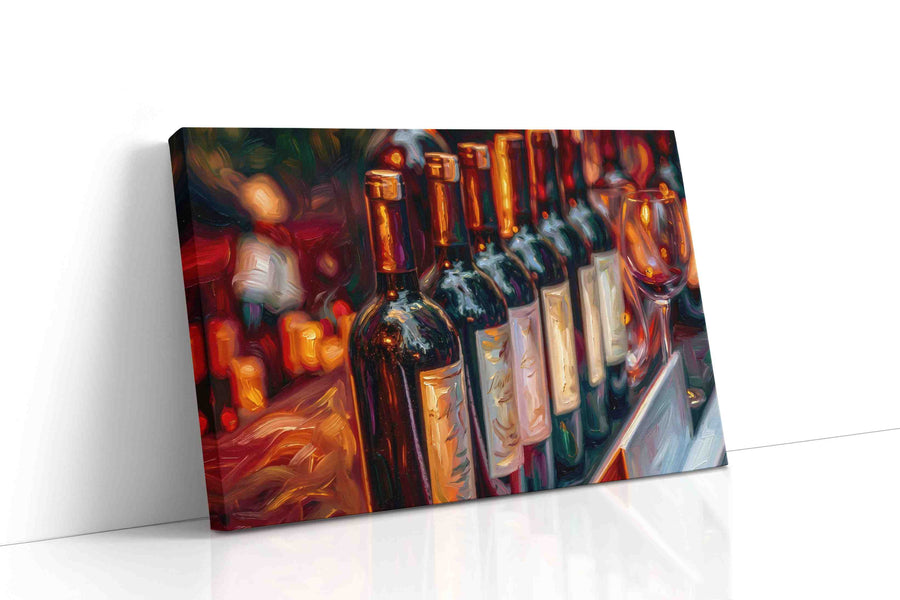 Vibrant Vintages at Sunset wine canvas print gallery-wrapped landscape canvas studio shot