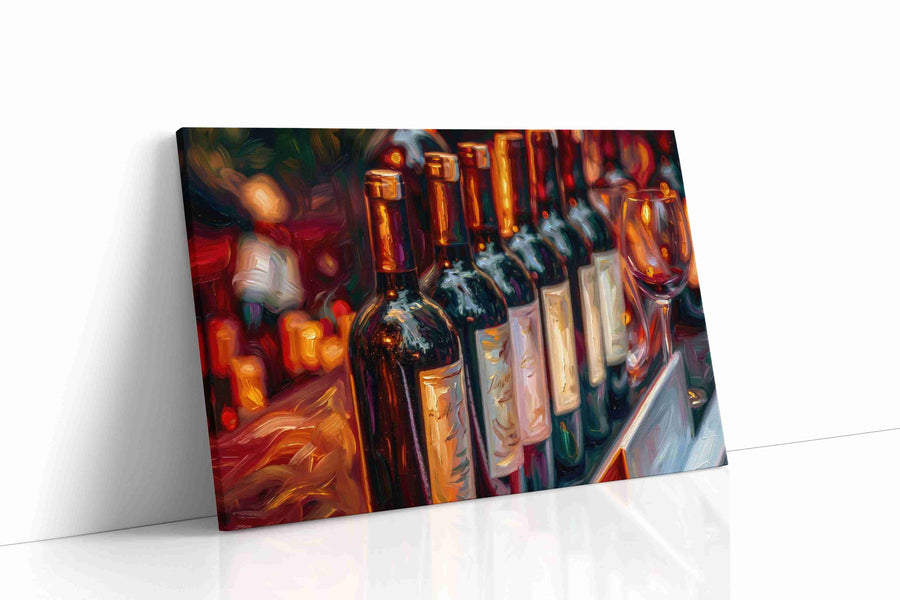 Vibrant Vintages at Sunset wine canvas print, gallery-wrapped, ready to hang